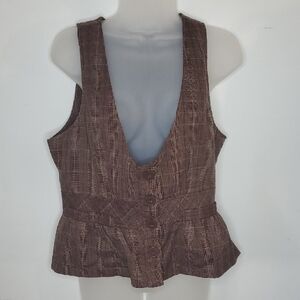 Robert Louis Brown Sleeveless Blouse